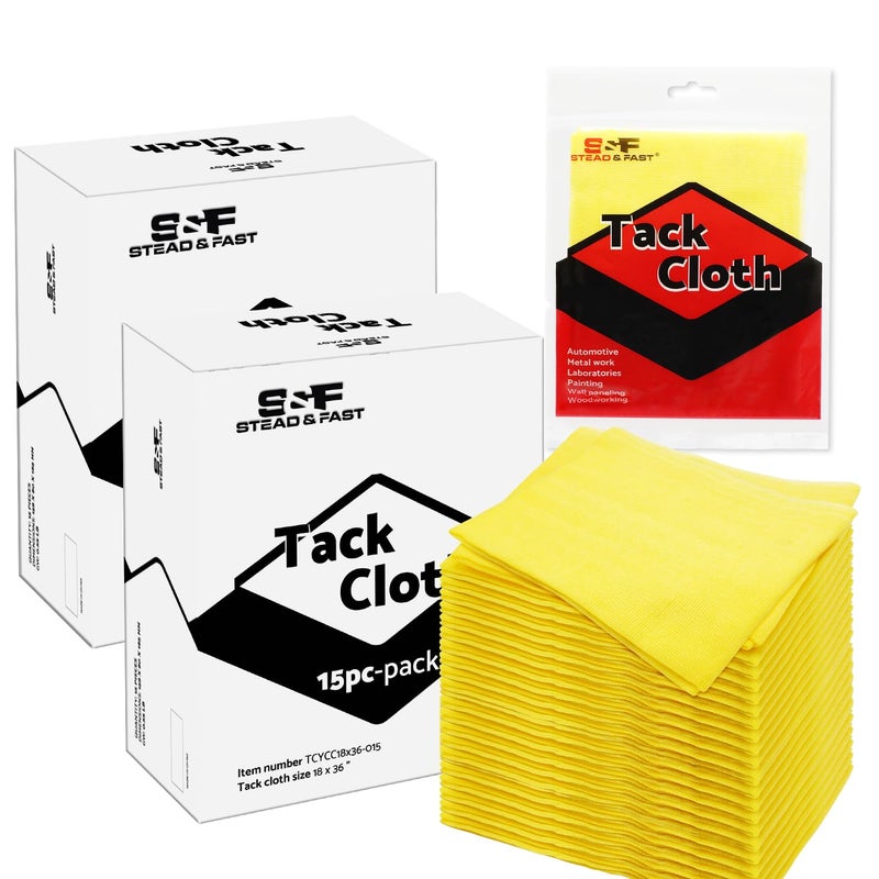 S&F STEAD & FAST Tack Cloth Automotive Painting, 30-pc Tack Cloths for Removing Dust 18" x 36", Sticky Tac Cloths, Professional Grade Tac Rags for Woodworking, Tak Rag Bulk Pack - Image 1